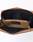OHLAY WALLET Hand Tooled  Genuine Leather women bag western handbag purse