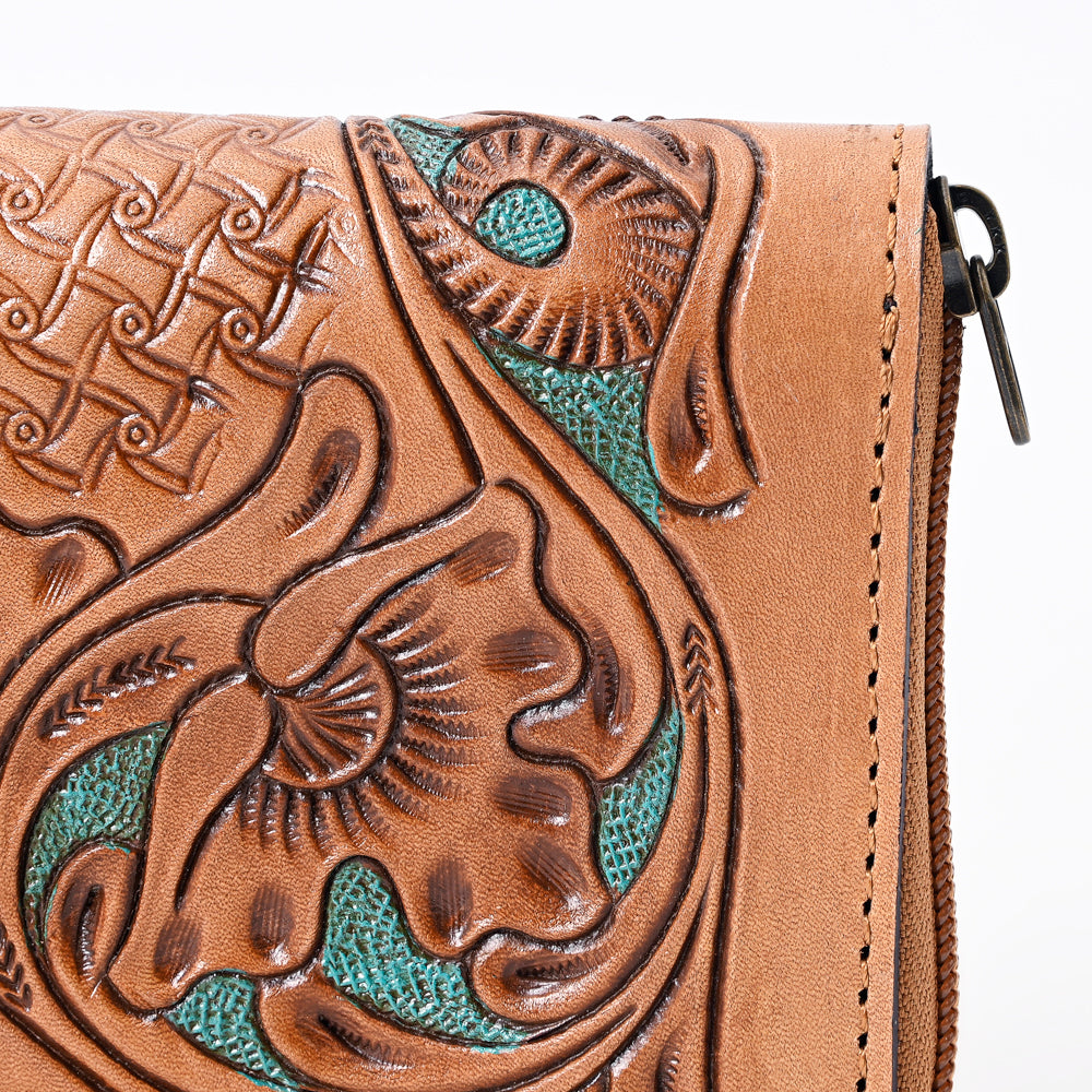 OHLAY WALLET Hand Tooled  Genuine Leather women bag western handbag purse