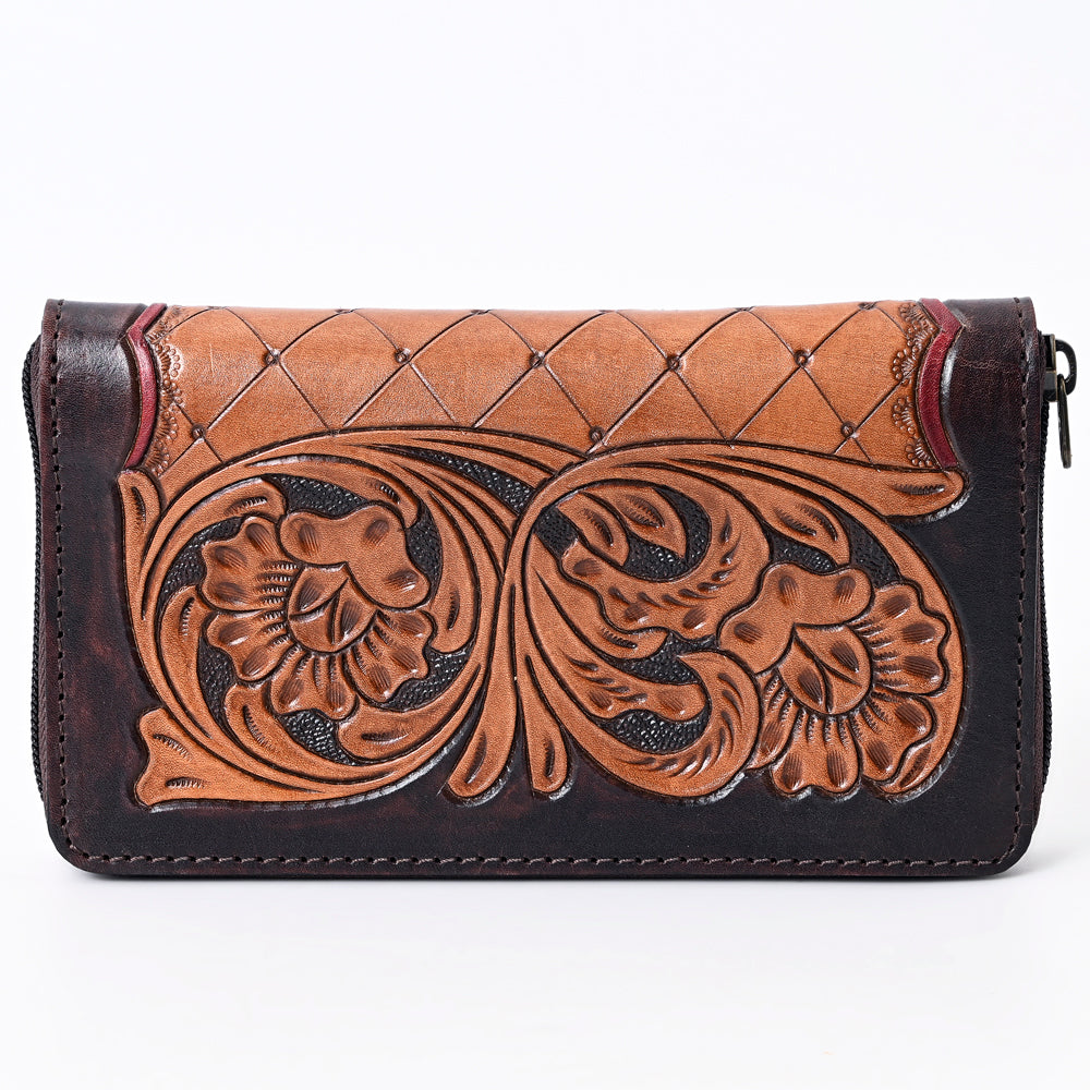 OHLAY WALLET Hand Tooled  Genuine Leather women bag western handbag purse