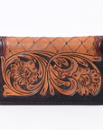 OHLAY WALLET Hand Tooled  Genuine Leather women bag western handbag purse