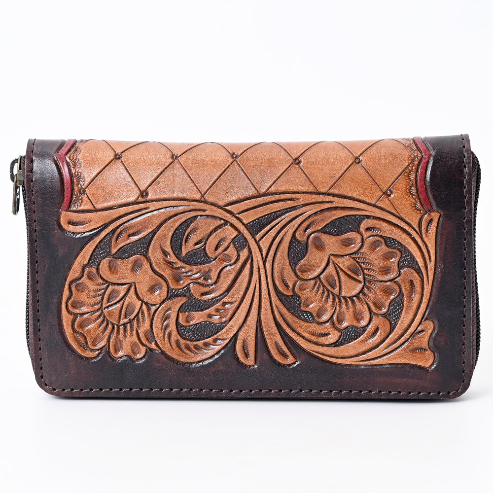 OHLAY WALLET Hand Tooled  Genuine Leather women bag western handbag purse