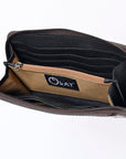 OHLAY WALLET Hand Tooled  Genuine Leather women bag western handbag purse