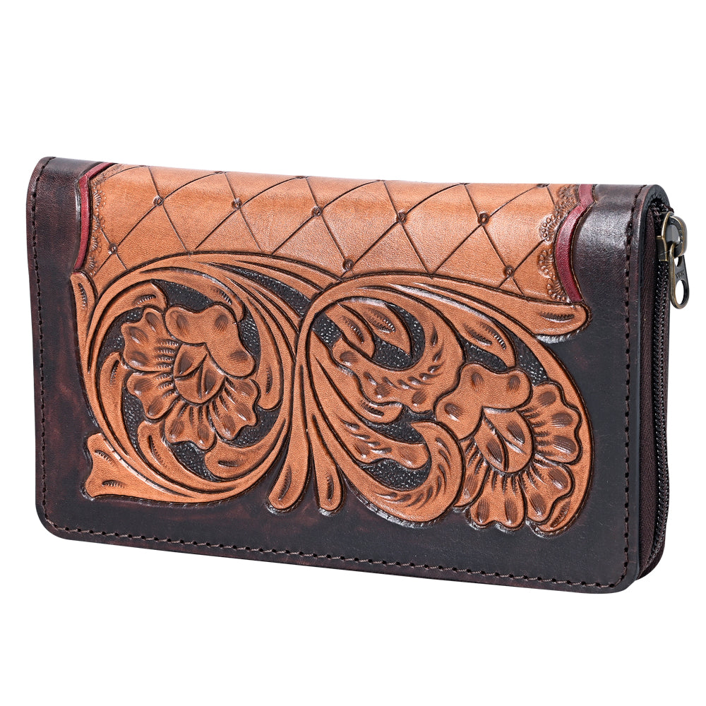 OHLAY WALLET Hand Tooled  Genuine Leather women bag western handbag purse