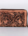 OHLAY WALLET Hand Tooled  Genuine Leather women bag western handbag purse