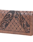 OHLAY WALLET Hand Tooled  Genuine Leather women bag western handbag purse