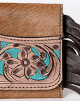 OHLAY WALLET Hand Tooled Hair-on Genuine Leather women bag western handbag purse