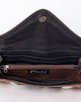OHLAY WALLET Hand Tooled Hair-on Genuine Leather women bag western handbag purse
