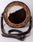 OHLAY KBG148 Canteen Hand Tooled Hair-On Genuine Leather women bag western handbag purse