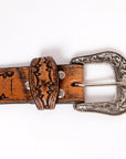 American Darling Beautifully Hand Tooled Brown Genuine Leather Belt Men and Women Western with Removable Buckle