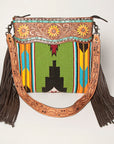 American Darling ADBGZ642A Signature Crossbody Hand Tooled Saddle Blanket Genuine Leather Women Bag Western Handbag Purse