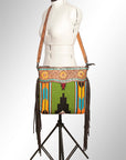 American Darling ADBGZ642A Signature Crossbody Hand Tooled Saddle Blanket Genuine Leather Women Bag Western Handbag Purse