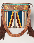 American Darling ADBGZ642B Signature Crossbody Hand Tooled Saddle Blanket Genuine Leather Women Bag Western Handbag Purse
