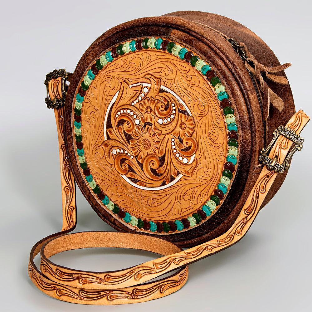 American Darling Hand Tooled Genuine Leather Women Bag Western Handbag Purse