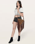 American Darling Hair On Genuine Leather Women Bag Western Handbag Purse