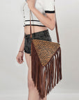 American Darling Hair On Genuine Leather Women Bag Western Handbag Purse