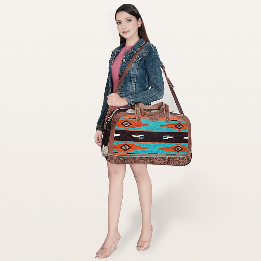 American Darling Saddle Blanket Hair On Genuine Leather Women Bag Western Handbag Purse