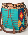 American Darling ADBG574D1 Large Crossbody Saddle Blanket Hair On Genuine Leather Women Bag Western Handbag Purse