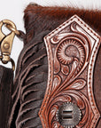 OHLAY Hobo Hand Tooled Hair-On Genuine Leather Women Bag Western Handbag Purse | Womens Handbags Belt for Summer