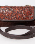 Ohlay Bags KBK107 Clutch Hand Tooled Hair-On Genuine Leather Women Bag Western Handbag Purse