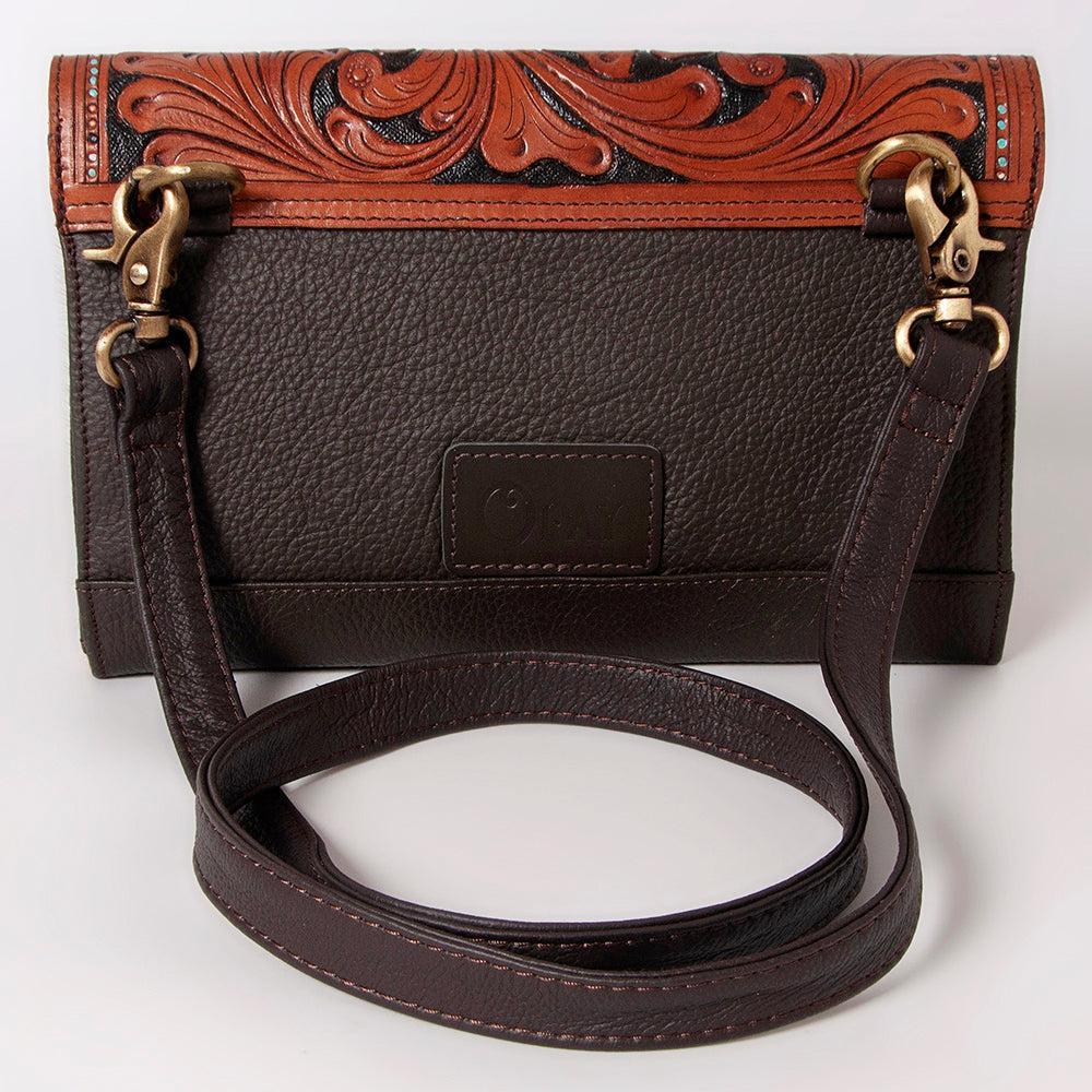 Ohlay Bags KBK108 Clutch Hand Tooled Hair-On Genuine Leather Women Bag Western Handbag Purse