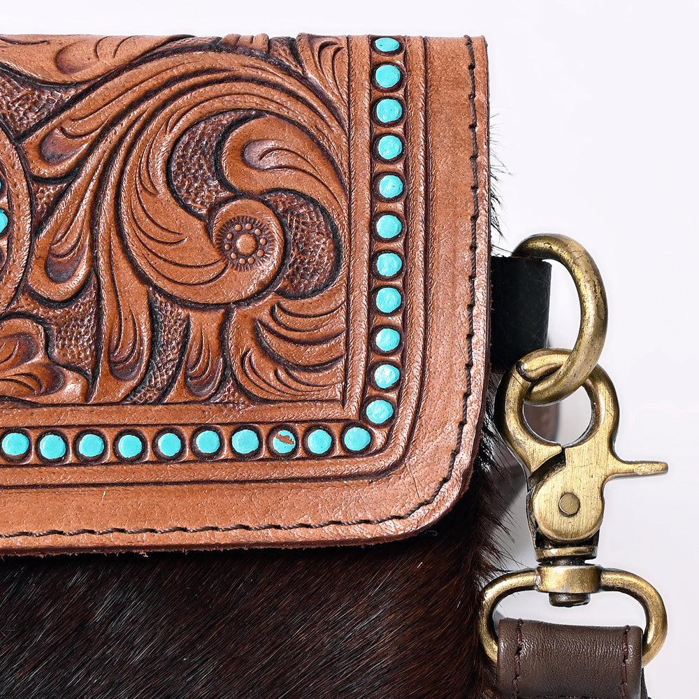 Ohlay Bags KBK113 Clutch Hand Tooled Hair-On Genuine Leather Women Bag Western Handbag Purse