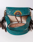 Handmade Hair On Cowhide Western Clutch Bag For Women Featuring Vegetable Leather