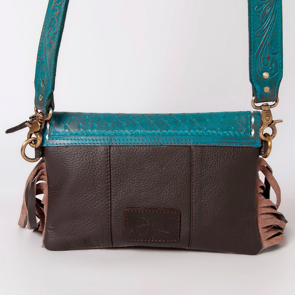 Handmade Hair On Cowhide Western Clutch Bag For Women Featuring Vegetable Leather