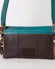 Handmade Hair On Cowhide Western Clutch Bag For Women Featuring Vegetable Leather