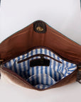 Handmade Hair On Cowhide Western Clutch Bag For Women Featuring Vegetable Leather