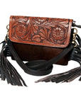 Ohlay Bags KBK121 Clutch Hand Tooled Hair-On Genuine Leather Women Bag Western Handbag Purse
