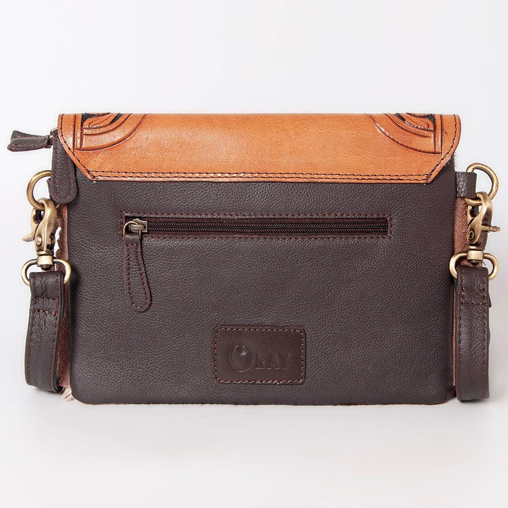 Ohlay Bags KBK123 Clutch Hand Tooled Hair-On Genuine Leather Women Bag Western Handbag Purse