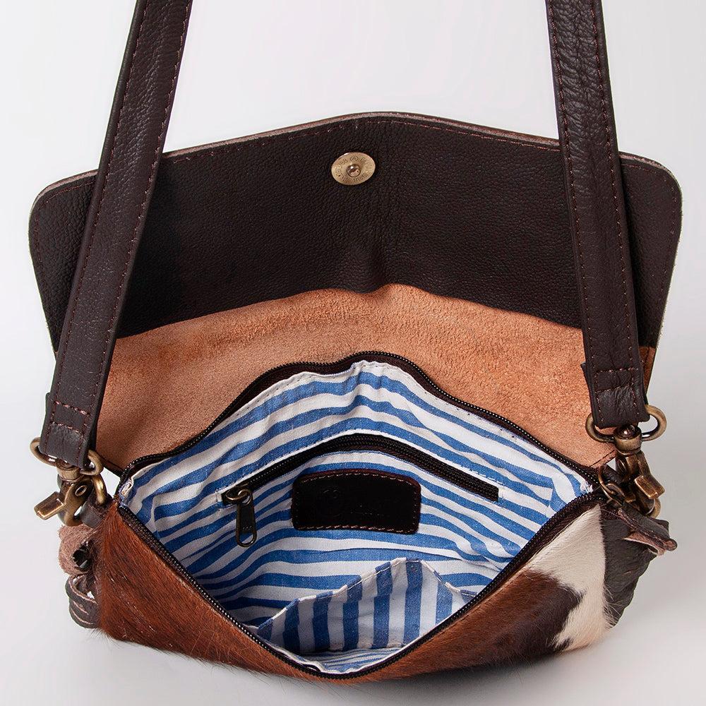 Ohlay Bags KBK123 Clutch Hand Tooled Hair-On Genuine Leather Women Bag Western Handbag Purse