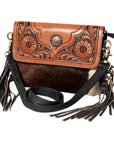 Ohlay Bags KBK123 Clutch Hand Tooled Hair-On Genuine Leather Women Bag Western Handbag Purse