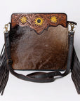 KBA102 Ohlay Western Genuine Hair-On Leather Hand Tooled Women Crossbody Bags