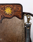 KBA102 Ohlay Western Genuine Hair-On Leather Hand Tooled Women Crossbody Bags