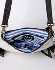 OHLAY MESSENGER Hand Tooled Hair-on Genuine Leather women bag western handbag purse