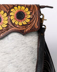 OHLAY MESSENGER Hand Tooled Hair-on Genuine Leather women bag western handbag purse