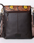 OHLAY MESSENGER Hand Tooled Hair-on Genuine Leather women bag western handbag purse
