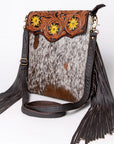 OHLAY MESSENGER Hand Tooled Hair-on Genuine Leather women bag western handbag purse