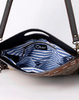 OHLAY KBA106 Clutch Hand Tooled Hair-On Genuine Leather women bag western handbag purse