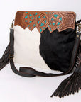 Ohlay Bags KBA107 Cross Body I Hand Tooled Hair-On Genuine Leather Women Bag Western Handbag Purse