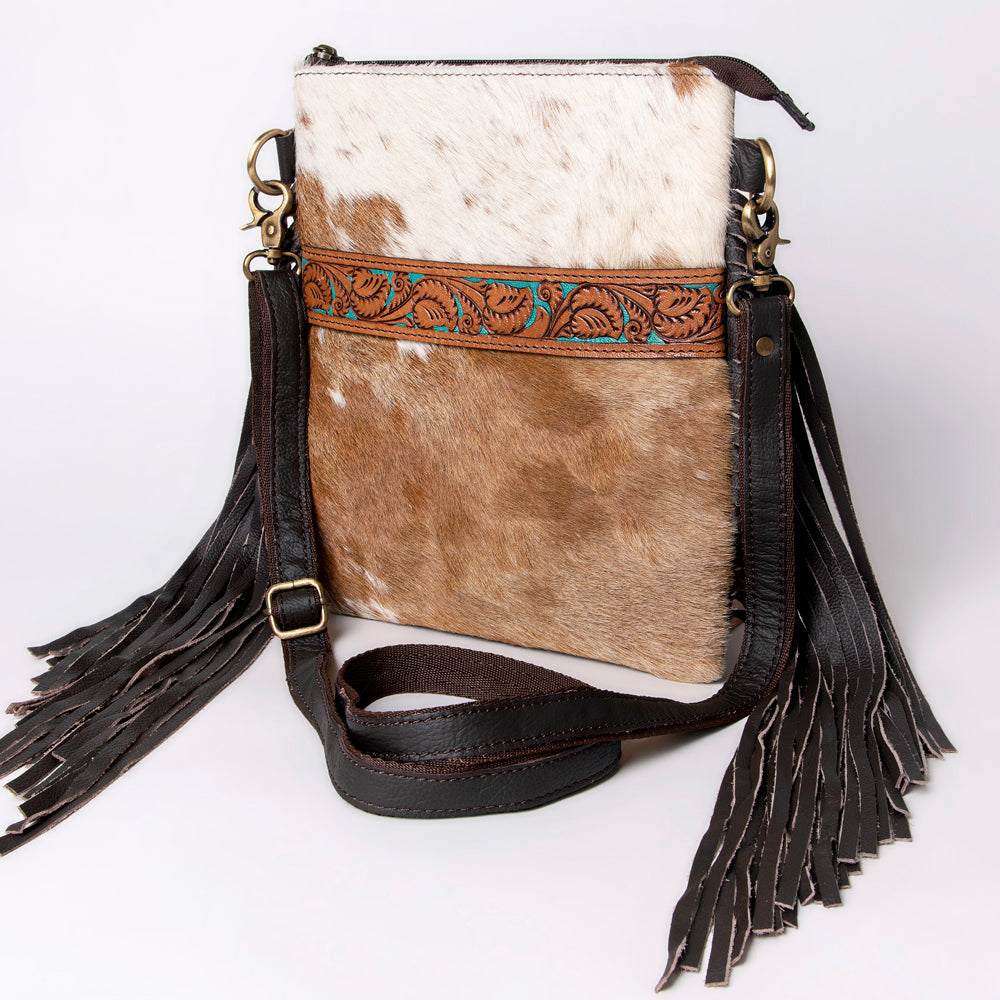 Ohlay Bags KBA109 Cross Body I Hand Tooled Hair-On Genuine Leather Women Bag Western Handbag Purse