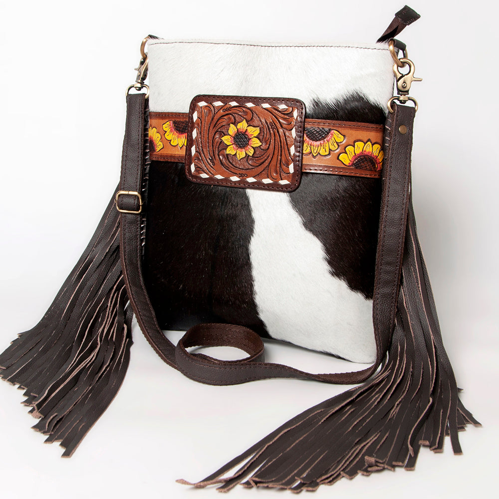 Ohlay Bags KBA110 Cross Body I Hand Tooled Hair-On Genuine Leather Women Bag Western Handbag Purse