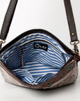 Ohlay Bags KBA112 Cross Body I Hand Tooled Hair-On Genuine Leather Women Bag Western Handbag Purse