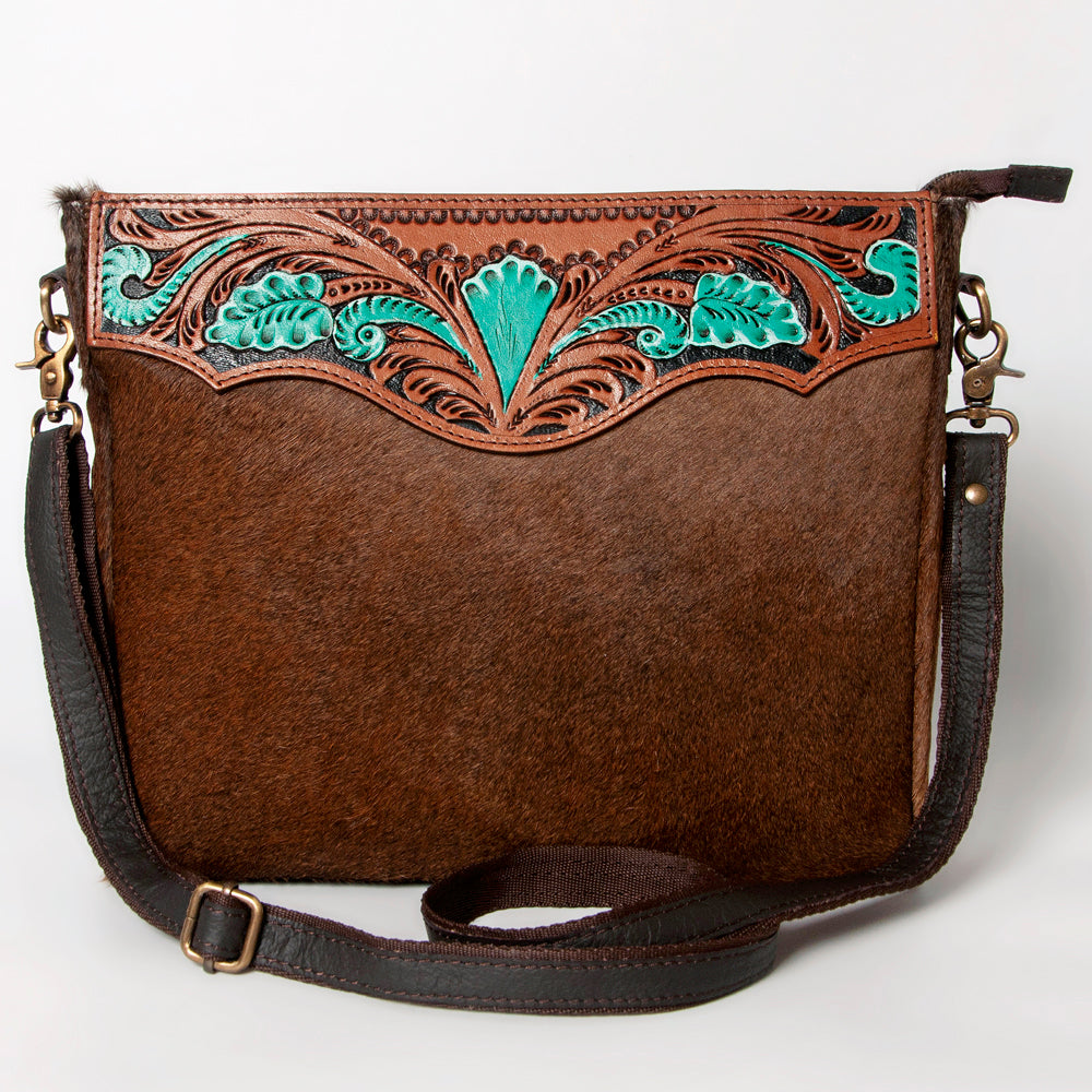 Ohlay Bags KBA113 Cross Body I Hand Tooled Hair-On Genuine Leather Women Bag Western Handbag Purse