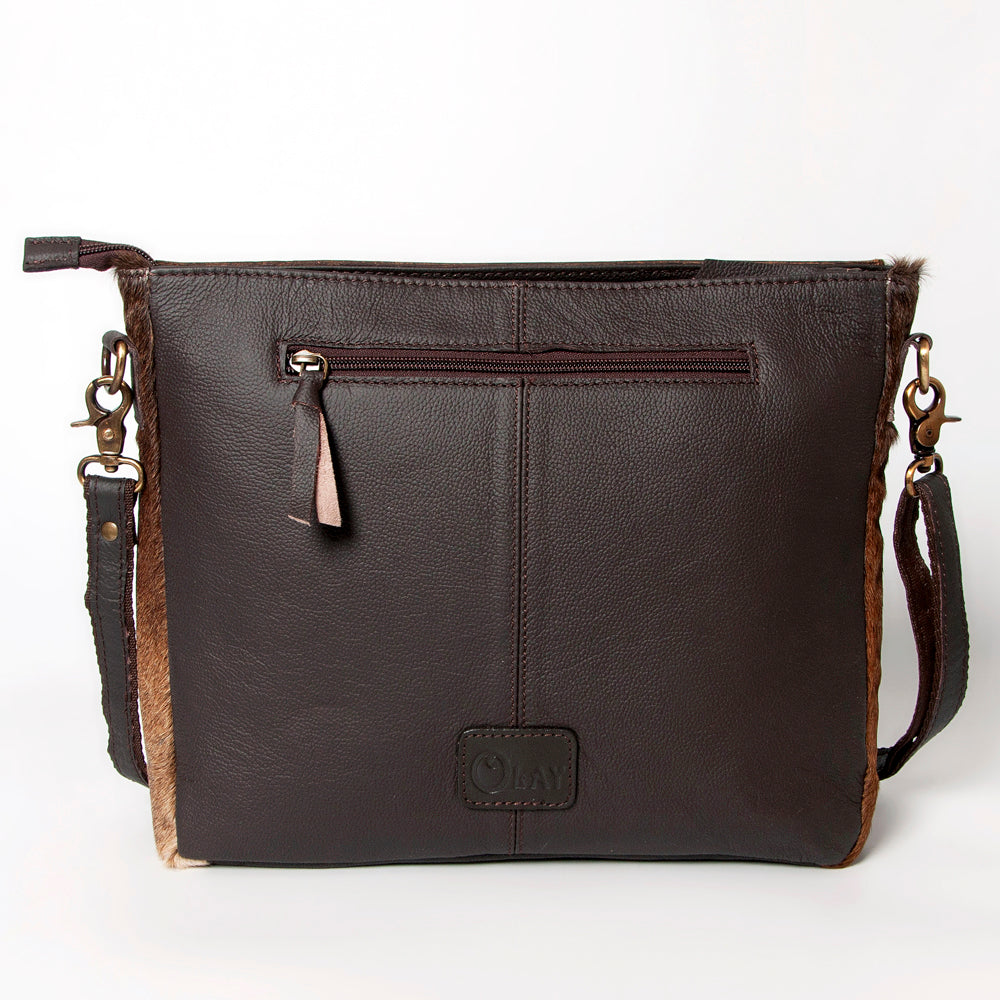 Ohlay Bags KBA113 Cross Body I Hand Tooled Hair-On Genuine Leather Women Bag Western Handbag Purse
