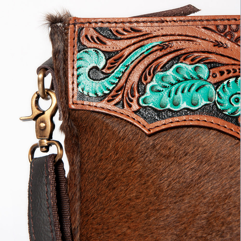 Ohlay Bags KBA113 Cross Body I Hand Tooled Hair-On Genuine Leather Women Bag Western Handbag Purse