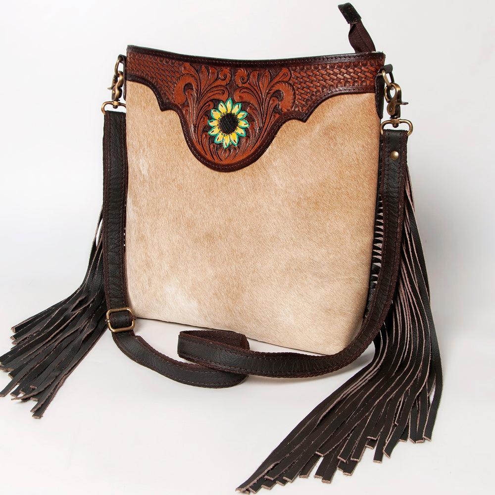 Ohlay Bags KBA114 Cross Body I Hand Tooled Hair-On Genuine Leather Women Bag Western Handbag Purse