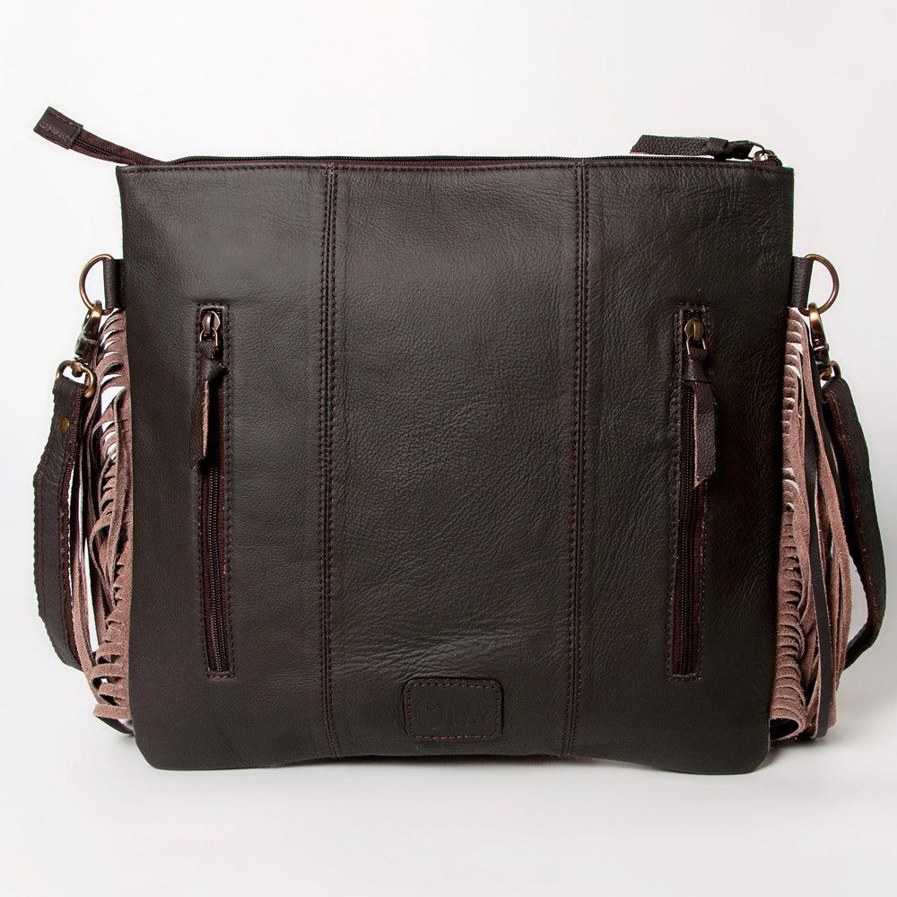 Ohlay Bags KBA115 Cross Body I Hand Tooled Hair-On Genuine Leather Women Bag Western Handbag Purse