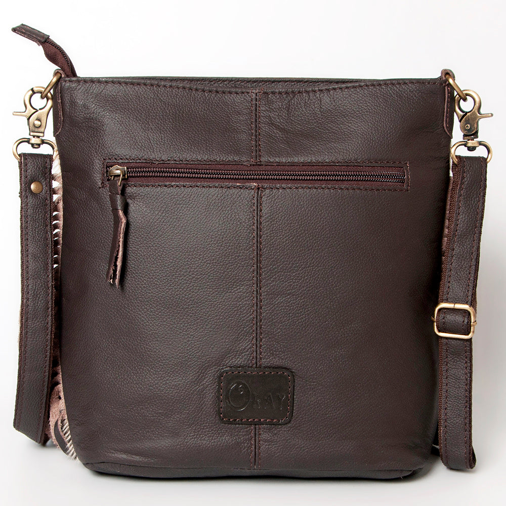 Ohlay Bags KBA117 Cross Body I Hand Tooled Hair-On Genuine Leather Women Bag Western Handbag Purse
